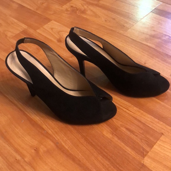 Chinese Laundry suede peep toe heels - Picture 6 of 14